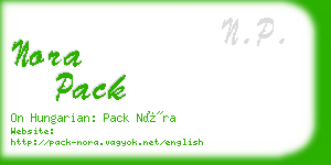 nora pack business card